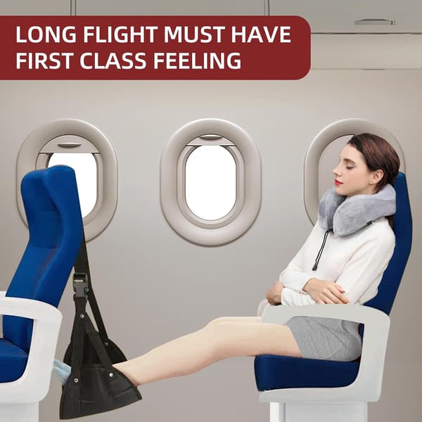 Fotohängmatta för flygresor 2-pack minnesskum flygplansfotohängmatta ger fotstöd för flygresor bärbara flygresor