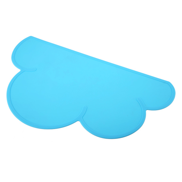 Clound Shape Husdjursmatskål Matta Hundvalp Silikon Mat Vatten Placemat Kudde Blå