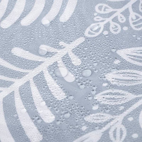 Grå Blad Duschdraperi Anti Mögel Mögelresistent Vattenavvisande Tyg 100 Procent Polyester