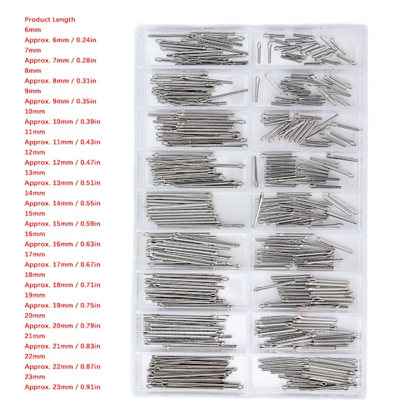 Ur Split Pins Legering Watch Band Link Cotter Pins Spring Bars Værktøjer i 18 Forskellige Størrelser
