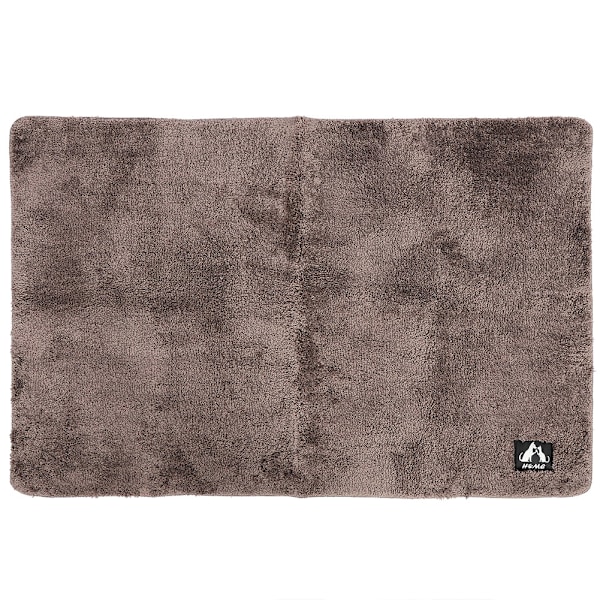 Myk Dørmatte Antislipp Absorberende Gulvteppe Sengside Teppe Matte for Hjem Bad Soverom Brun 80x120cm