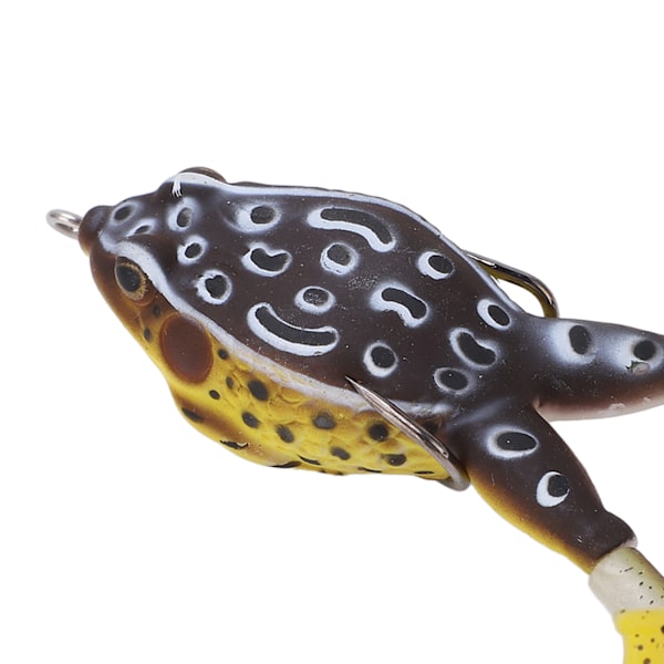 Froskebete Soft Silikon Kunstig Torden Froskebete Fiske Lokker med Dobbel Propell FøtterSvart Gul