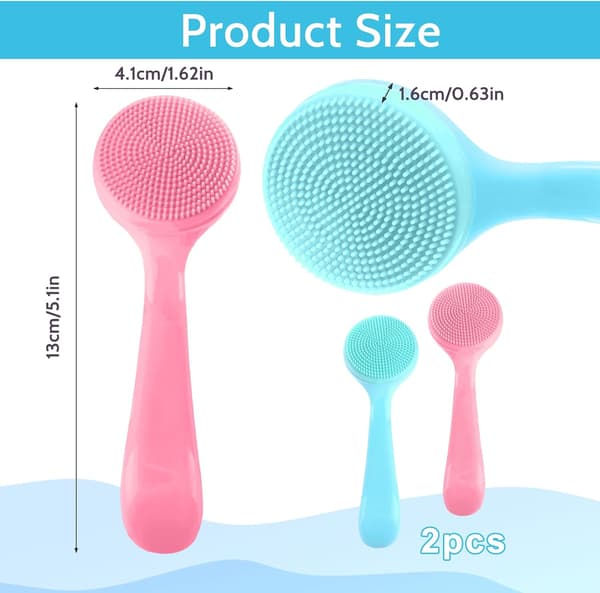 Silikone Ansigtskrubber 2 Stk Ansigts Exfoliator Børste Ansigtsrensebørste til Fjernelse af Hudorme Makeuprester Makeupværktøj