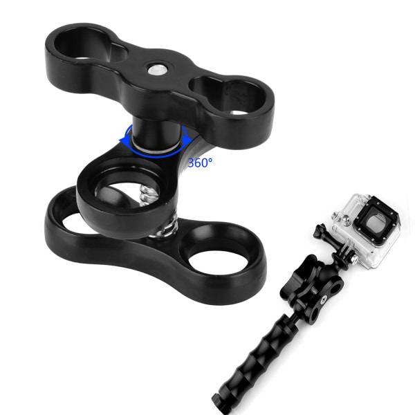 Aluminiumlegering Mini Butterfly Ball Clip Dykkerlys Klemme Adapterfeste for Gopro