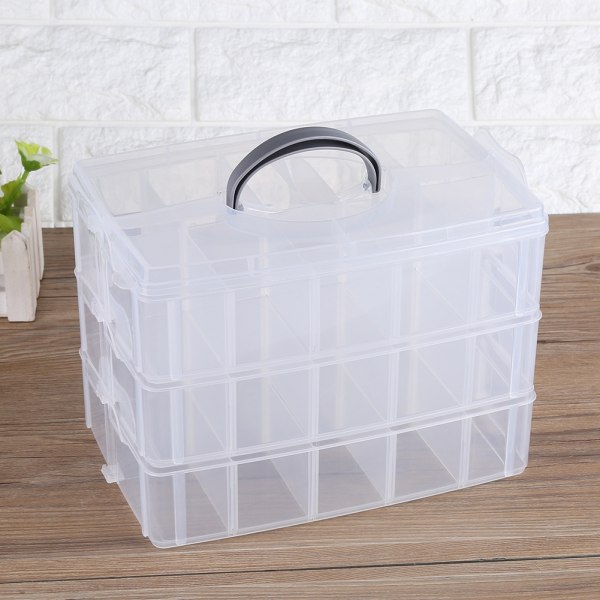 Klar plast smycken pärla förvaringsbox Container Craft Organizer