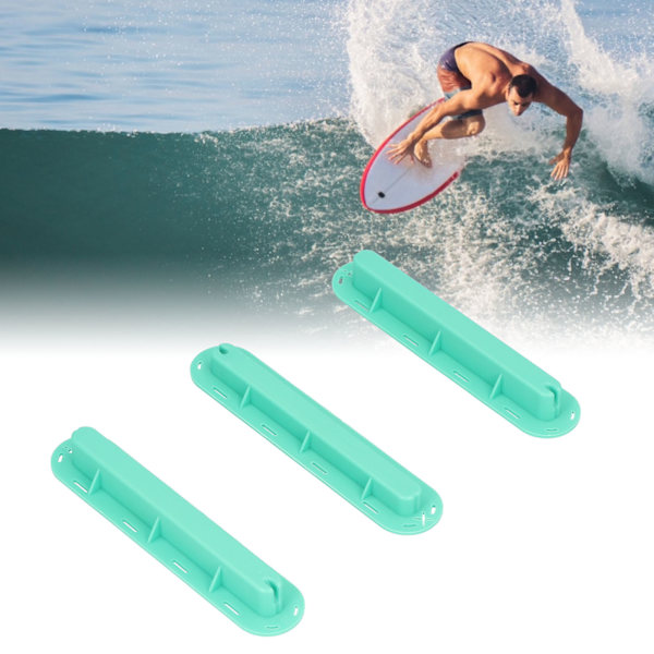 3 kpl / sarja Surfboard Rudder Groove Muovi Finned Box Plug Fin Plug Base ruuveilla Vihreä