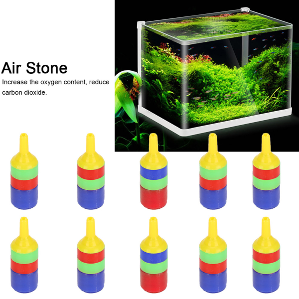 10 st akvarium luftstenbubblor släpper ut syrehöjande diffusor högeffektiv luftningsrening