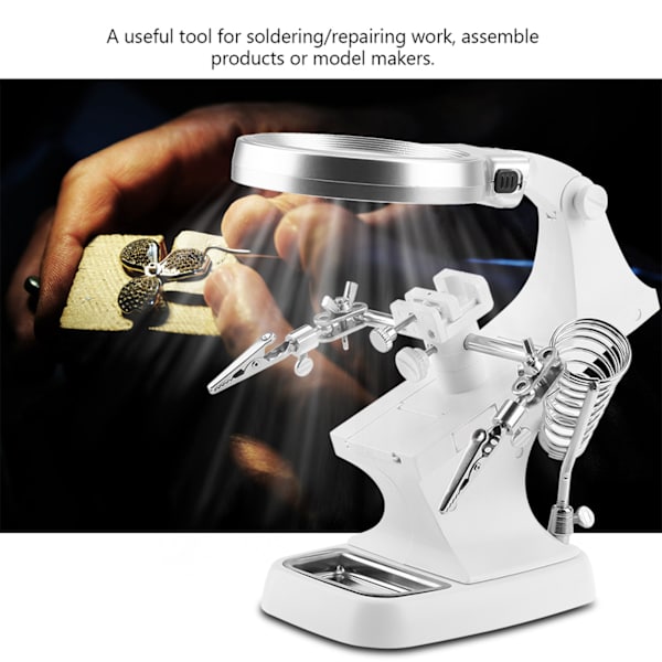 Multifunktionell svets-LED-förstoringsglas Löpingsglas Lödning 360° rotationsreparationsverktyg