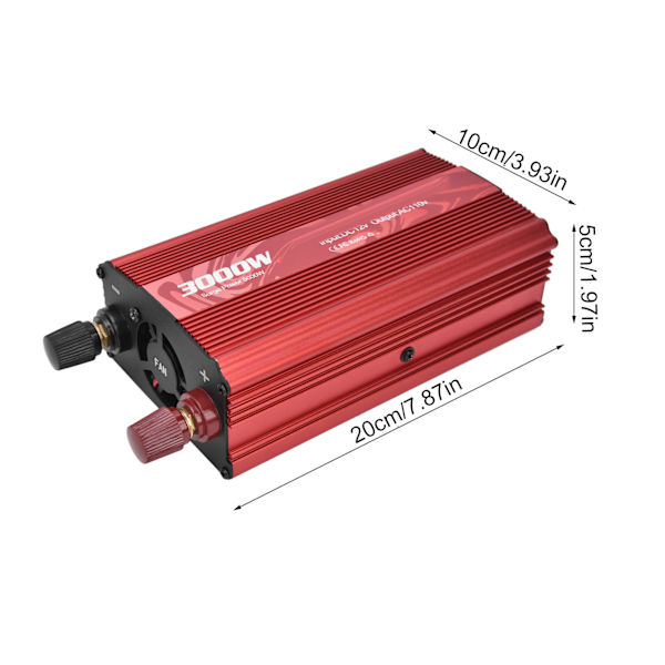DC til AC konverter aluminiumlegering smart reparation sinus bølgeeffekt invertere 3000W 12V til 110V