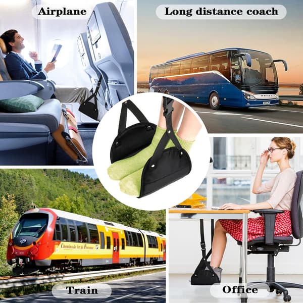Flygplansfotstöd Bärbart Flygplan Resekomfort Essentials Memory Foam Höjdjusterbart Flygplansfotstöd