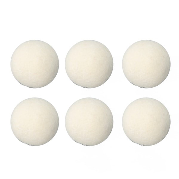 6 stk Tørkeballer av ull Gjenbrukbare Statisk reduksjon Tidsbesparende hudvennlig myknerball for klær 3,5 cm / 1,4 tommer
