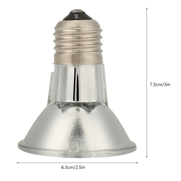 E27 220V Halogen Spotlys til kæledyr og krybdyr - Full Spectrum Solbadslampe - UVA UVB (100W)