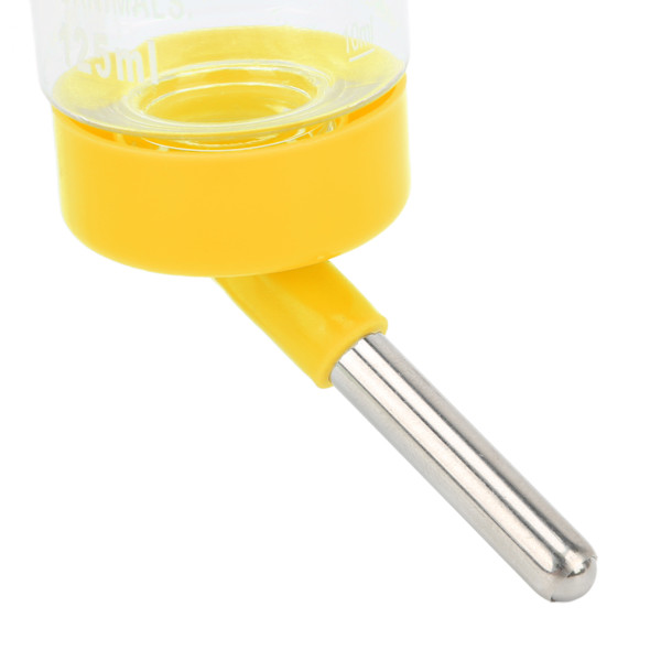Hamster Vattenflaska Dispenser Automatisk Ingen Dropp Hamster Dricksfontän för Smådjur Gul 125ML