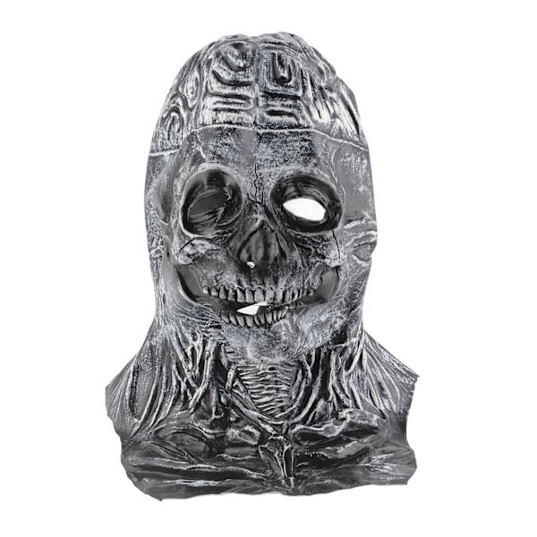 Halloween skummel skjeletthodetrekk med hatt Latex Full Head Skeleton Headwear Hjelm Skummel hodeben Hodeplagg