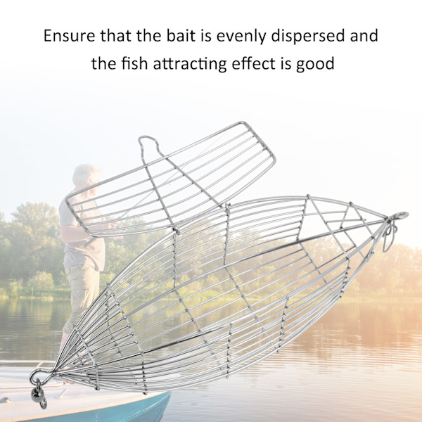 Fiskebete Bur Stål Lockbete Bur Karp Fiskefälla Korg Matare Hållare för Räkor Krabba Fiskbeten XL