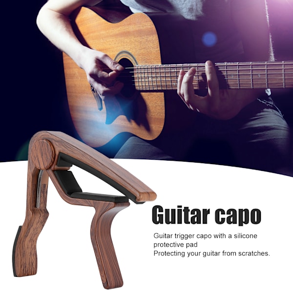 Universal akustisk folk gitarr capo stämning klämma klämma musikinstrument tillbehör rosenträ typ