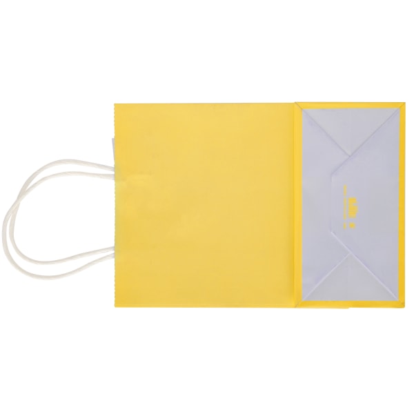 20 kpl kannettavia kraft-paperipusseja, lahjapakkauksen lisävaruste ostoksiin, syntymäpäiväjuhliin, 15 x 8 x 21 cm, keltainen
