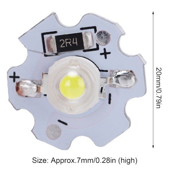 25 stk. 5V LED-chips 200LM 3W LED-pæreperler med høj effekt til DIY-belysningsarmaturer Ren hvid 6000-6500K