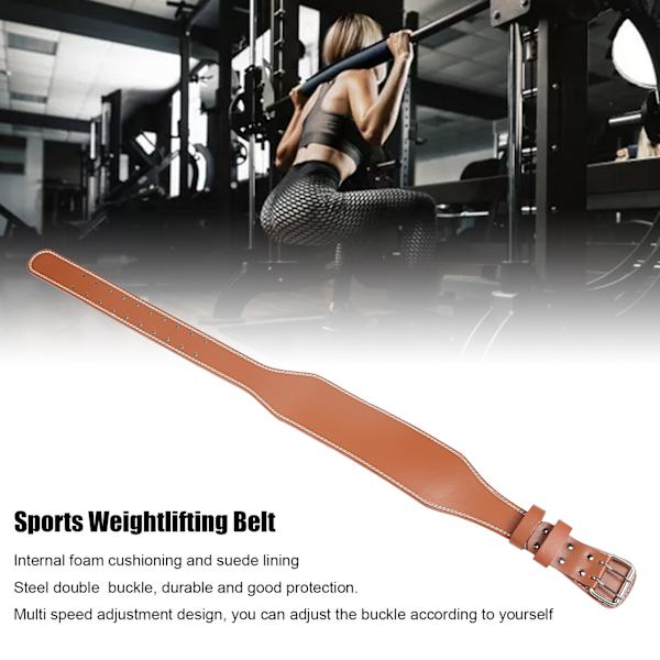 Bälte för viktlyftning, midjeskydd, brett sportmidjestöd, fitnessbälte för rodd, knäböj, marklyft, brunt