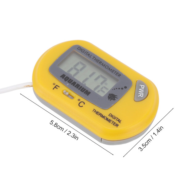 Akvarie Termometer LCD Digital Fisktank Vann Terrarium Temperatur med Sugkopp