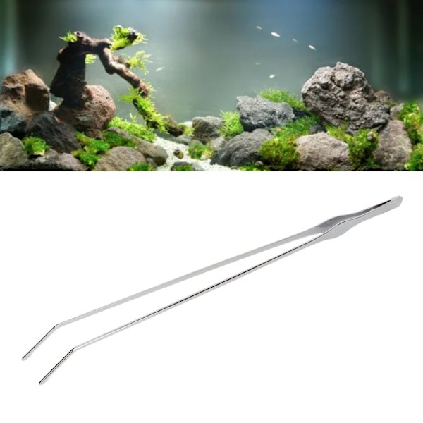 Akvarium Pinsett Profesjonell Rustfritt Stål Rustfritt Reptil Fôring Tong for Akvarium Plante Reptiler Buede Pinsett