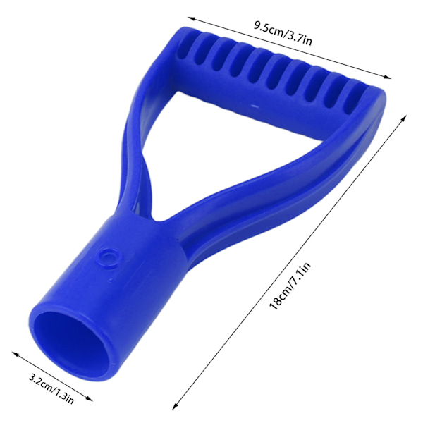 Spadhåndtak Plast 32mm Inner Diameter D Grip Håndtak Spade Håndtak Erstatning for Snøspade Graving Raking Blå