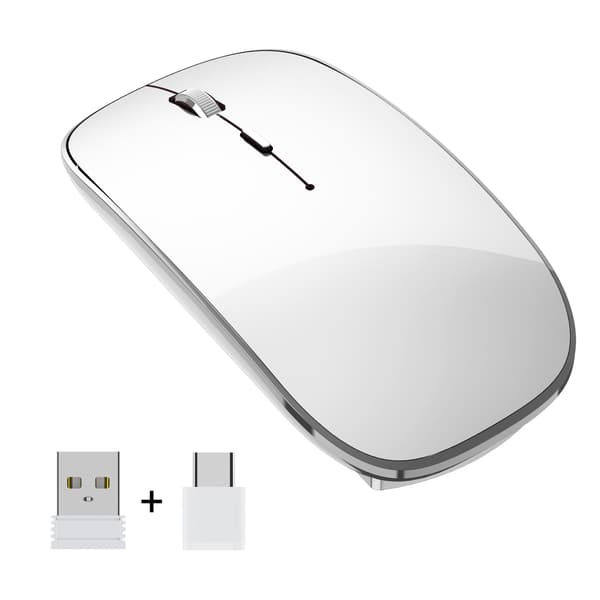 Trådløs mus genopladelig bærbar lydløs USB og Type-C Dual Mode 3 justerbare DPI til bærbar computer Mac MacBook Android