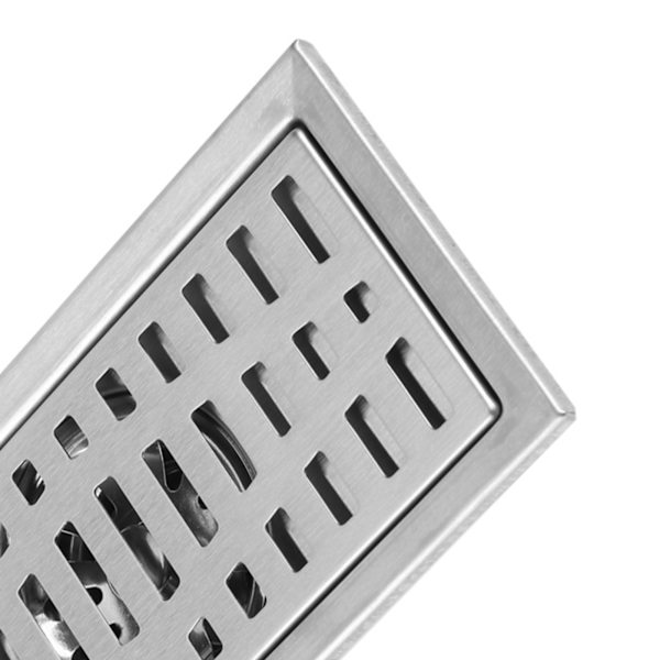 20x10cm Rektangulært Gulvavløp i Rustfritt Stål til Bad, Dusj og Kjøkken