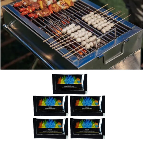 5st 25g BBQ Camping Färgade Flame Packs Bonfire Party Färgglada Flame Color Changing Packs