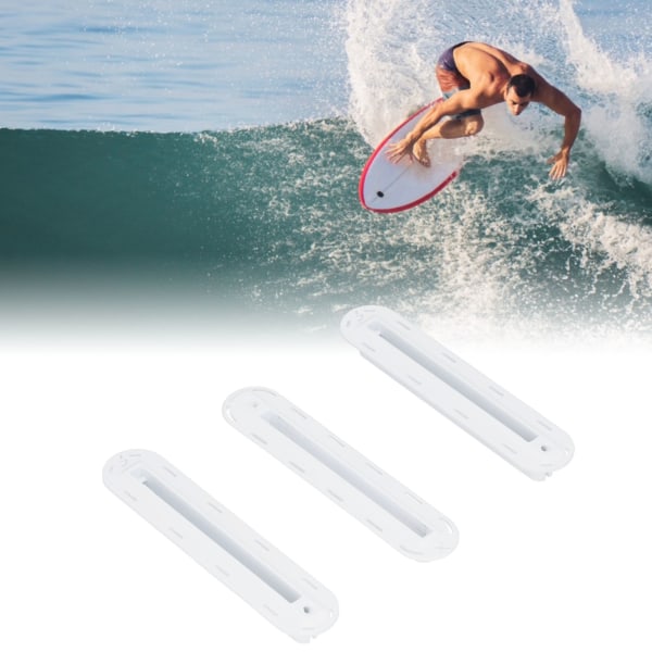 3 stk. / sæt Surfboard Rudder Groove Plast Finnet Box Prop Fin Prop Base med Skruer Hvid