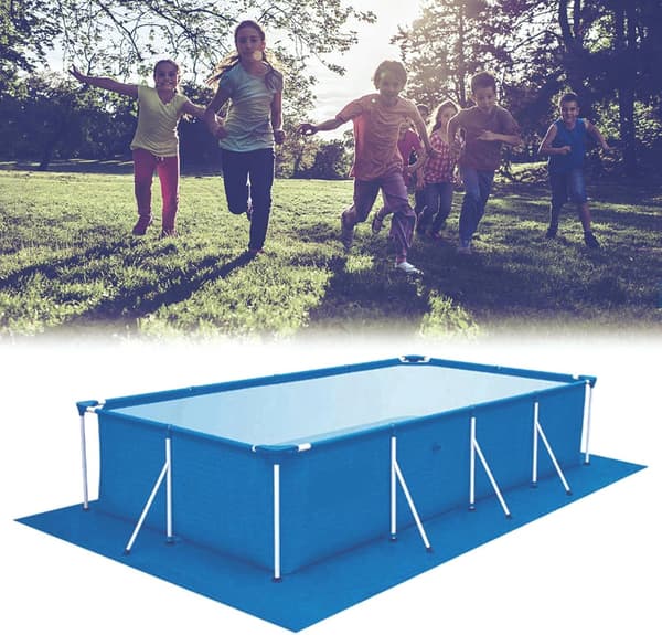 500x300 cm Vandtæt Rektangulær Sammenfoldelig Poolmåtte til Overjordiske Pools
