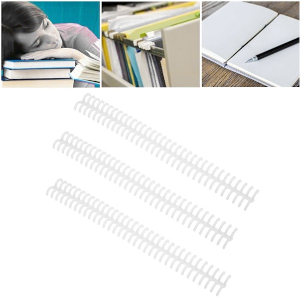 10PCS 34 Hole Binding Spine Plastic Split Loose Leaf Rings Detachable Binding Loop 12mm Diameter White