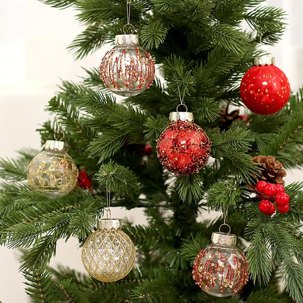 Julepynt til juletreet 25 stk Svarte og Gull Julepynt 6 cm Knusefrie Julepynt til Juletreet Julekuler