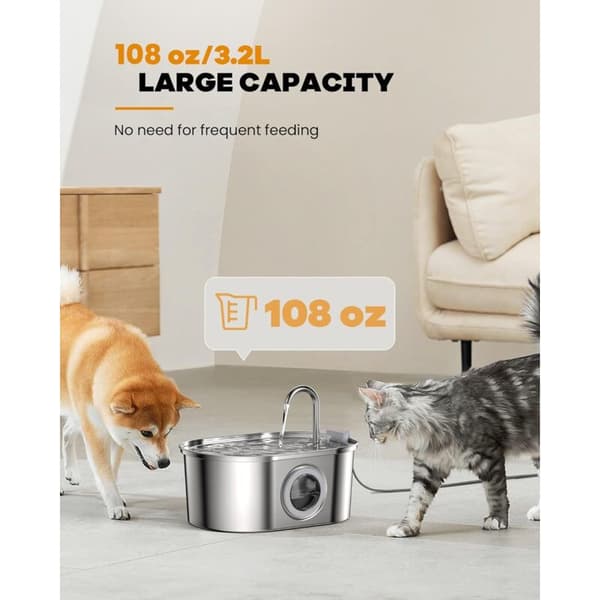 Kattvattenfontän 3.2L Transparent Fönster Kranform