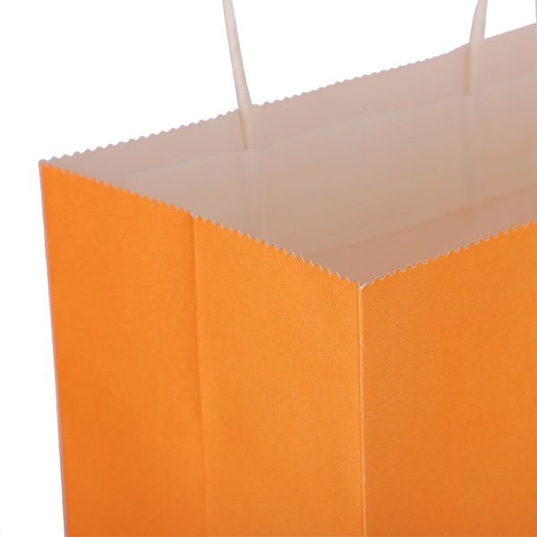 Eko-vänlig bärbar kraftpapperspåse Butikskläder Förpackningspåse (M 21 x 11 x 27,5 cm) Orange