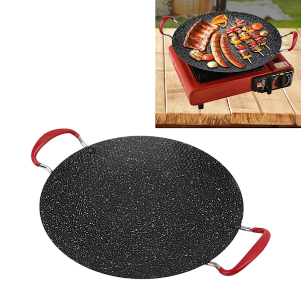 Koreansk BBQ Grillpande Non Stick med Anti-Skoldning Håndtag Rund Grillplade til Gas Keramisk Komfur 30cm/11.8in