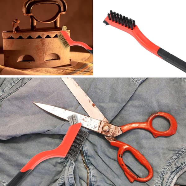 Sæt med 3 metalbørster i rustfrit stål, messing og nylon til svejseslagge og rust