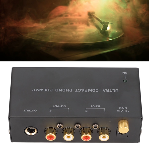 PP400 Phono pladespiller forforstærker Stereo RCA indgang RCA udgang pladespiller forstærker med uafhængig knapkontrol 100‑240V EU-stik