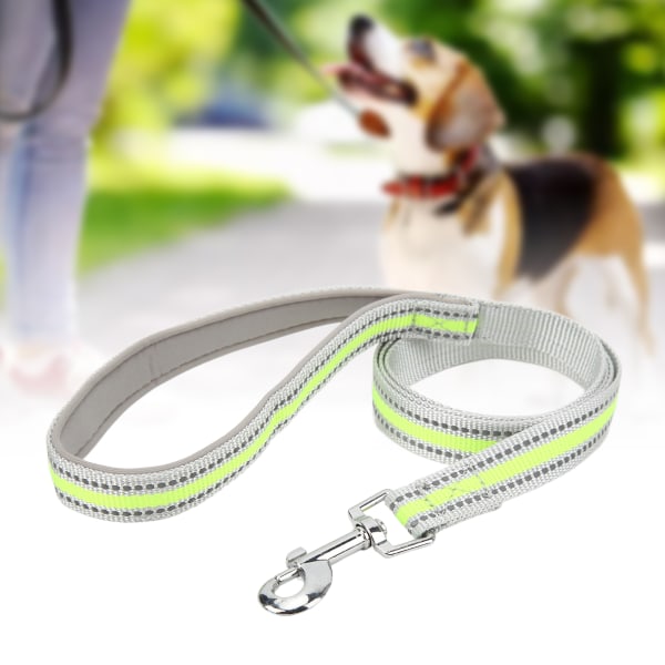 Dog Leash Reflective Nylon 360° Rotatable Hook Pet Traction Rope with Padded Handle for Walking TrainingFluorescent Green S