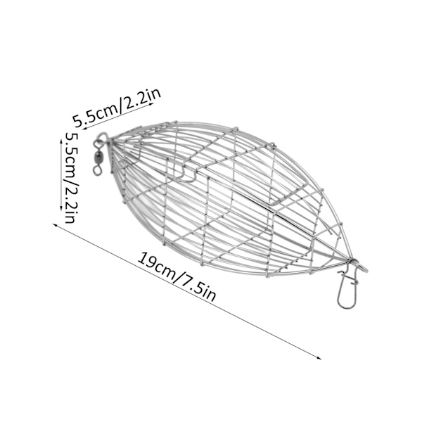 Fiske agn bur Stål lokke bur Karpe fiske felle kurv mater holder for reker krabbe fisk agnXL