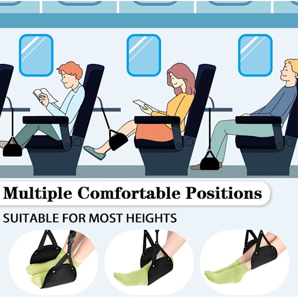 Flygplansfotstöd Bärbart Flygplan Resekomfort Essentials Memory Foam Höjdjusterbart Flygplansfotstöd