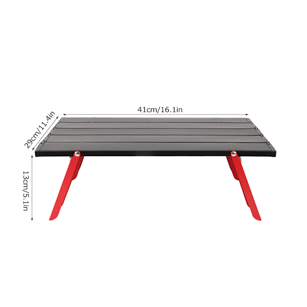 Mini aluminium piknikbord, lett sammenleggbart bord for utendørs grill, backpacking og camping