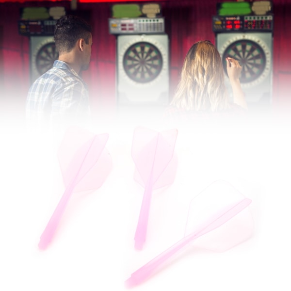 3 stk 2BA integrert gjennomsiktig dartpil skaft og flights standard form anti-break rosa