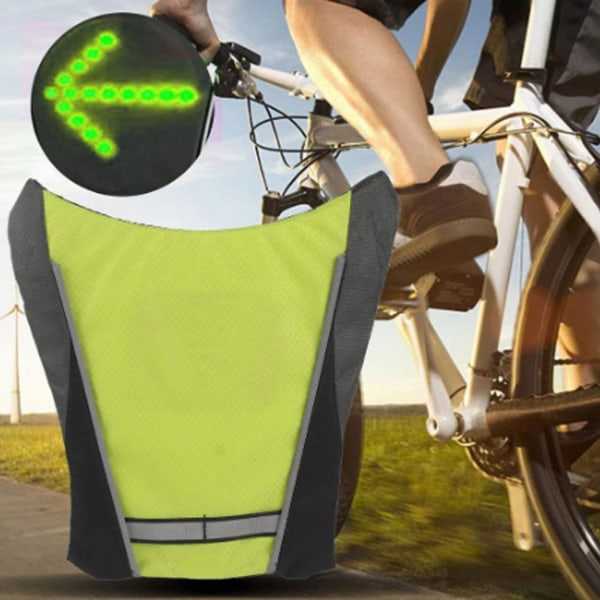 Cykelvarningsvästar Trådlös Cykling Cykelsäkerhet LED Blinkers Ljusväst med FjärrkontrollLjusgrön