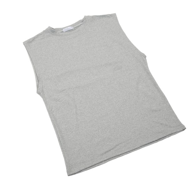 Herretreningstanktopp uten ermer, ensfarget muskelskjorte for kroppsbygging og trening på treningssenteret, grå, XL