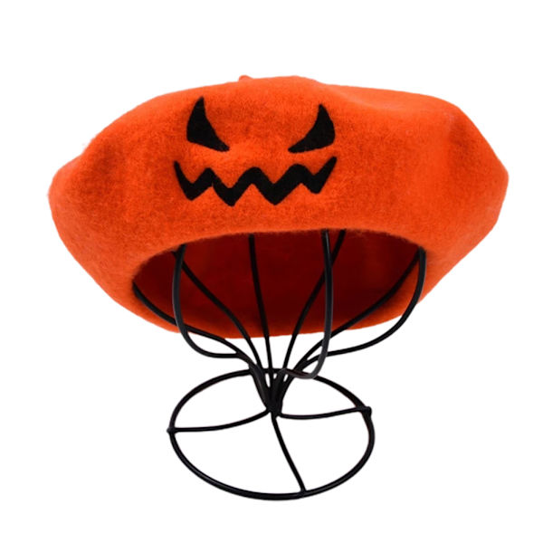 Halloween Græskar Beret Vintage Kunstner Hat Kawaii Sød Dame Hue Varm Filt Maler Efterår Vinter Hat