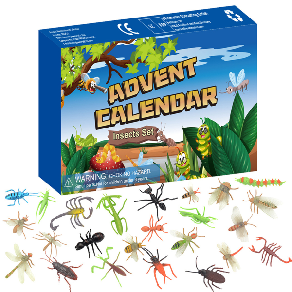 Julkalender 24st insektsset Set Jul adventskalender Fest gynnar klassrumspriser för barn