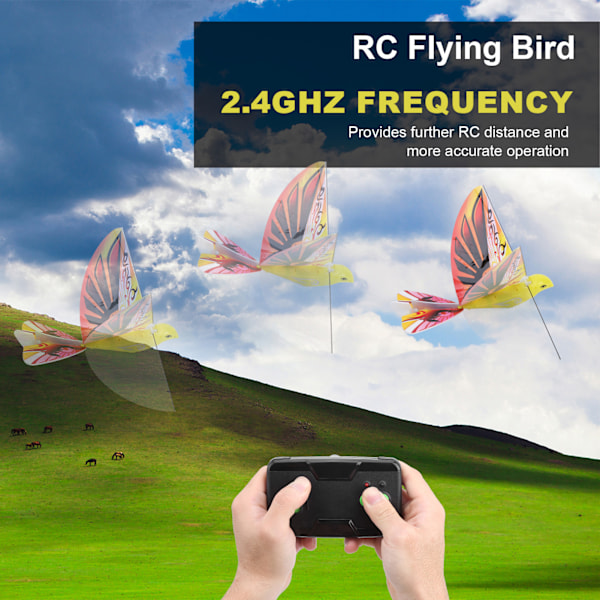 RC Flygande Fågel Leksak Hög Simulation 2.4GHz Fjärrkontroll EBird Barn Leksak (Orange)