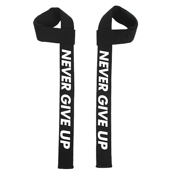 1 par løftestropper til vægtløftning, powerlifting, bodybuilding, fitness, styrketræning, dødløft, fitness, sort
