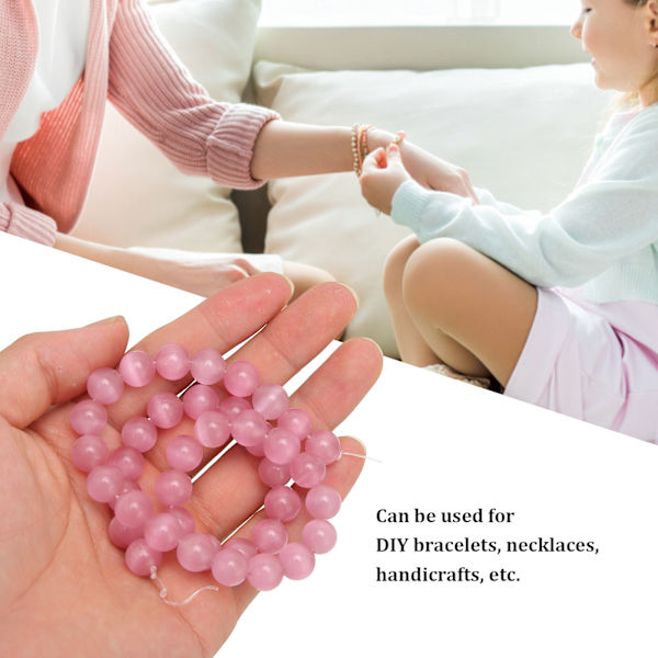 DIY Perler Glansfulde Glattere Fremragende Polering Katteøje Perler til DIY Håndværk Armbånd Halskæder Øreringe RingePink